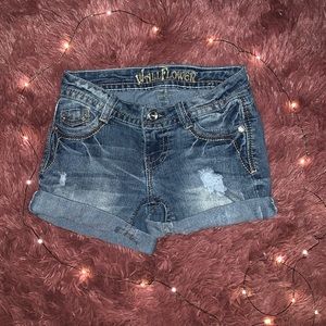 Wallflower distressed shorts